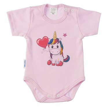 Jednorożec body niemowlęce krótki rękaw Martex różowy