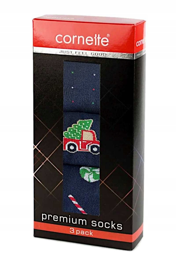A63 Skarpety Premium A'3 Cornette - granatowy (auto)