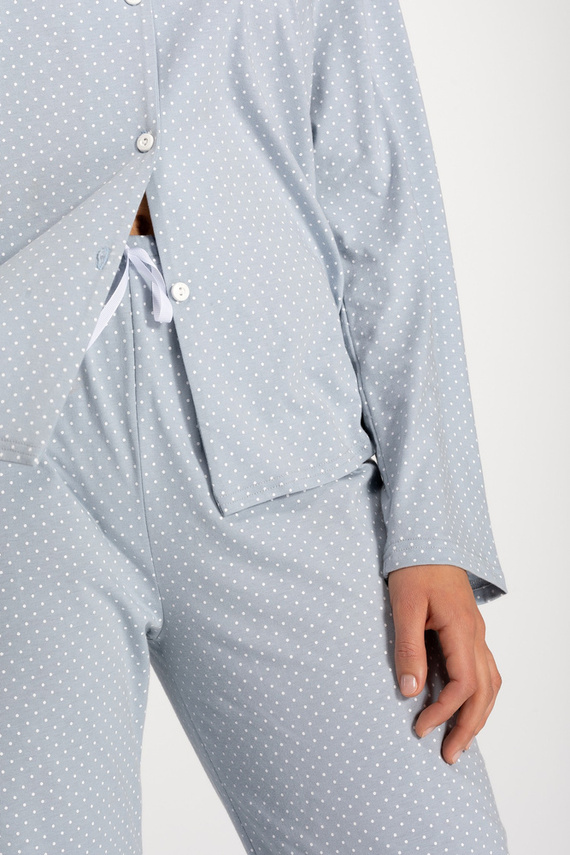 Always Classy piżama damska rozpinana Momenti Per Me dusty blue