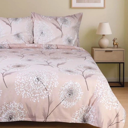 31513/1 Pościel flanelowa Flanelove Darymex beżowa dmuchawce– komplet, 100% bawełna, ciepła i miękka