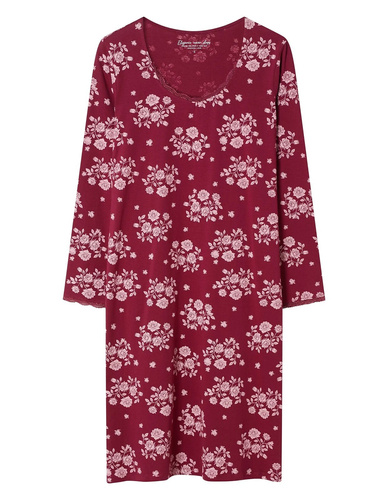 Henderson Greta 45407 Koszula Nocna 100% Bawełna Koronka Carmine