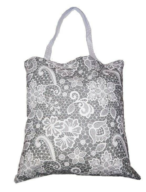 Kwiatki wzór serwetki torba bawełniana na zakupy szary