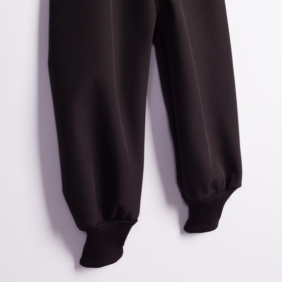 Nicol Spodnie 229055 softshell dziecięce polar wysoki pas ściągacze- czarny 