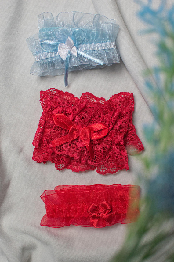 221 Podwiązka szyfonowa De Lafense - jasny niebieski