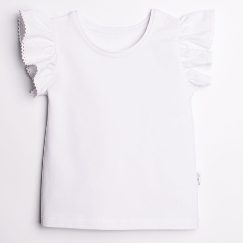 220138 Bluzka dziewczęca Nicol biała bawełniana z koronką elegancka