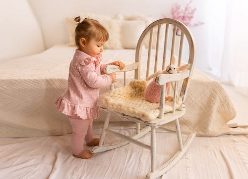 40229PR "Stars" Tunika z falbanką Makoma pudrowy róż