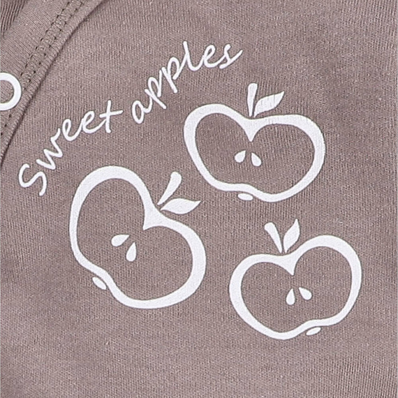 ABN-5293/CZE Happy Apples Body kopertowe z bawełny organicznej Nini brązowy