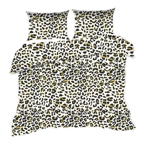 1383N Pościel bawełniana Classic E24 Karo panterka czarna beżowa– 100% bawełna, trwała, kolorowa, komplet 2-częściowy