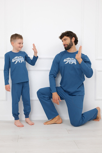 Piżama Chłopięca Italian Fashion Kasim 100% Bawełna Długa- jeansowa