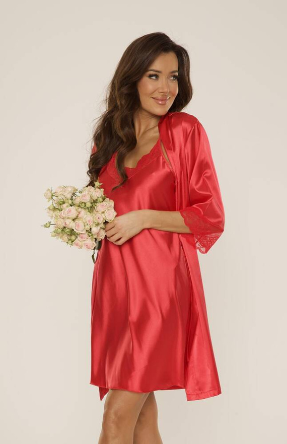 679 Synthia Koszula damska De Lafense - czerwony