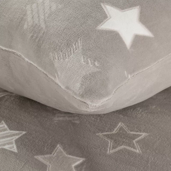 Flano 4 pościel welurowa gwiazdki Eurofirany beżowy