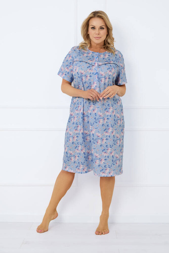 Facelia rozpinana koszula nocna, krótki rękaw Italian Fashion - druk