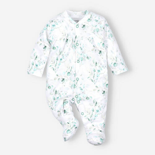 ABN-3480/GAŁ Aromatyczne listki Pajacyk z bawełny organicznej Nini druk