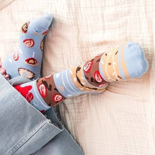 078 Nie do pary, Skarpety damskie More - 032 błękit