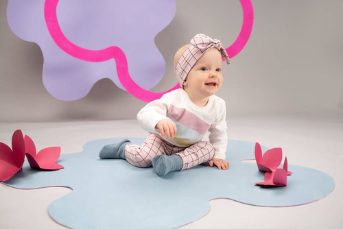 Romantic Opaska Dziecięca Pinokio - róż druk