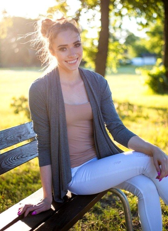 501 Kardigan Sweterek Damski MIRACLE - szary melanż