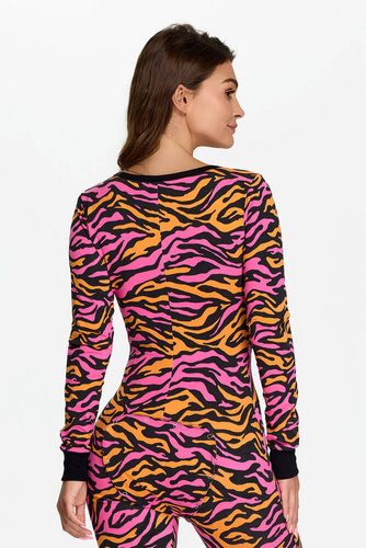 28 Zebra Kombinezon damski Bonamera różowo-pomarańczowo
