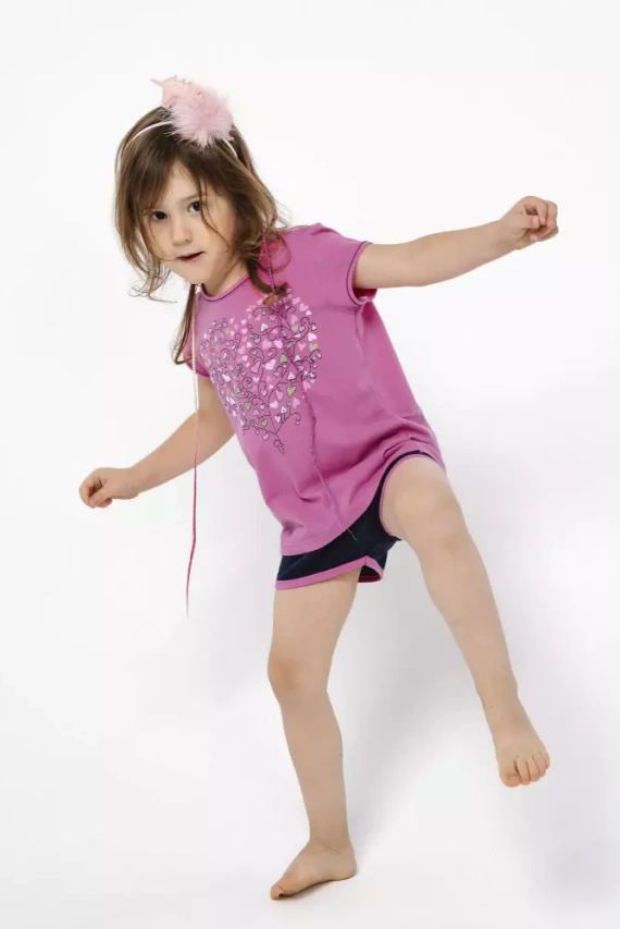 Ontega Piżama dziewczęca Italian Fashion - amarantowy/granatowy