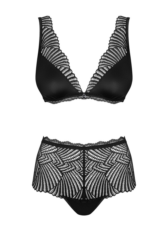 Klarita komplet 2-częściowy Obsessive czarny +