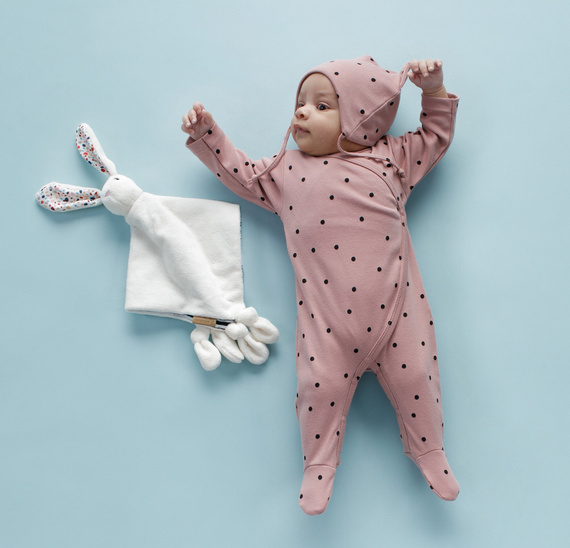 Tres Bien Pajac kopertowy Pinokio - róż groszki