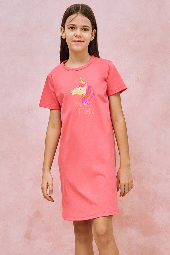 3176 Mila koszula dziewczęca Taro- koralowa