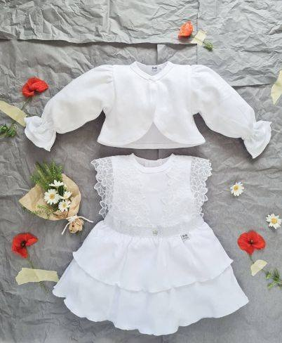 184B Diva Sukienka + bolerko Marija - biały