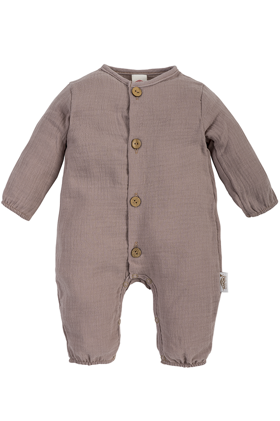 02235BSC "Just Muslin" Pajac muślinowy Makoma cappuccino