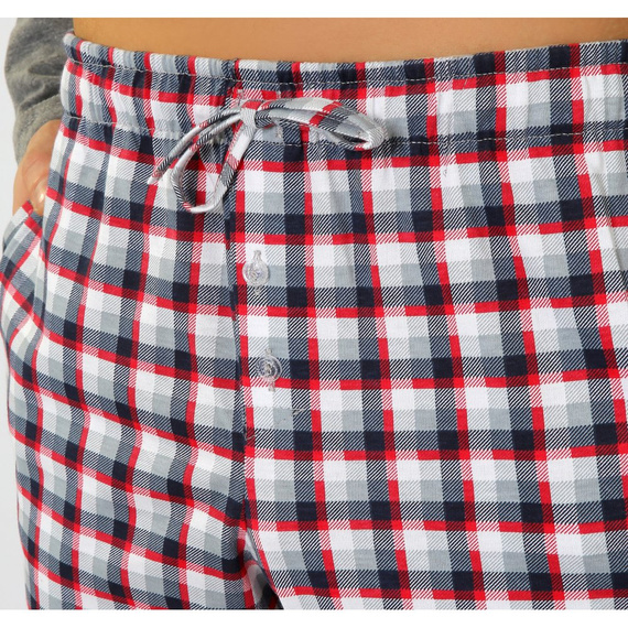 04 Piżama Męska długi rękaw i spodnie Sesto Senso - bordowy