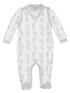 Komplet śpioch + kaftan "LITTLE SHEEP" Makoma szary (w)