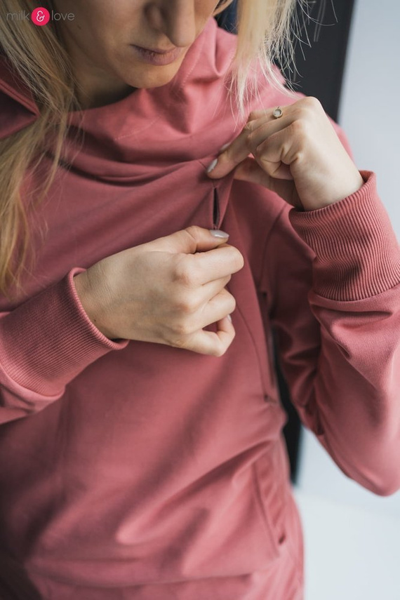 Milk Please bluza do karmienia Milk&Love z kapturem miętowy