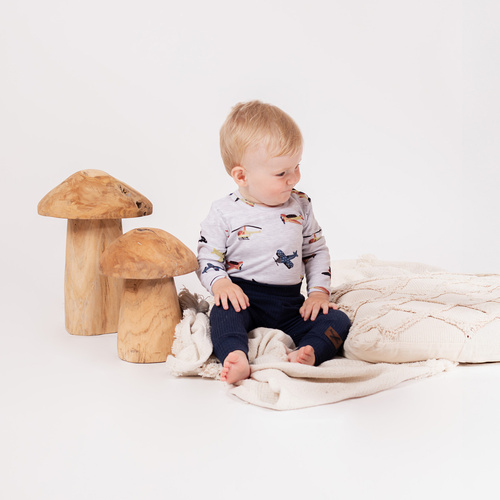 219016 Willy Spodnie niemowlęce Nicol   – bawełna, granatowe prążkowane