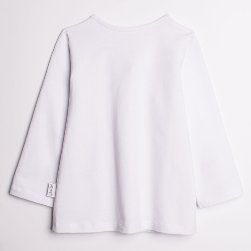 Bluzka dziewczęca Nicol 220139 bawełna dł. rękaw elegancka kokarda biała