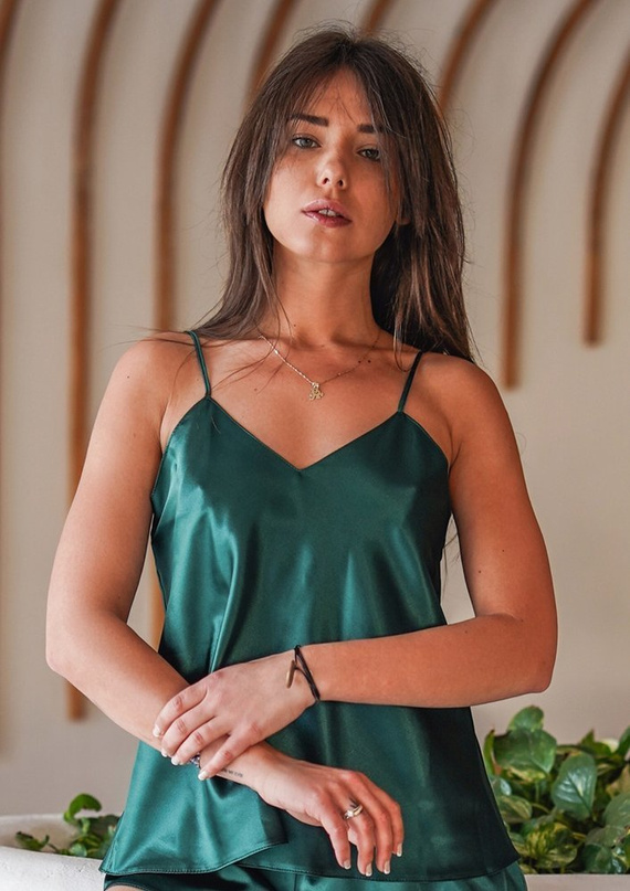 Karen Satynowy top damski DKaren - pink