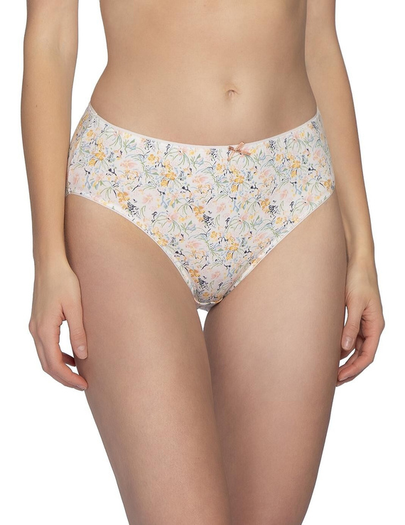 Figi L-120 BI-105 Lama Bawełniane Figi Damskie Bikini 3-Pak Kwiatowe
