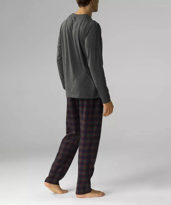 NMP-375 Piżama męska długi rękaw, Atlantic-szary czerwony