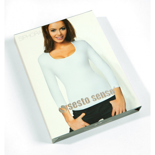 Siphora Bluzka damska długi rękaw Sesto Senzo biały