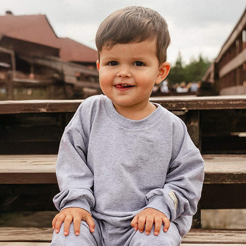 Bluzka dziecięca longsleeve Eevi Simply Comfy 100% bawełna- szary