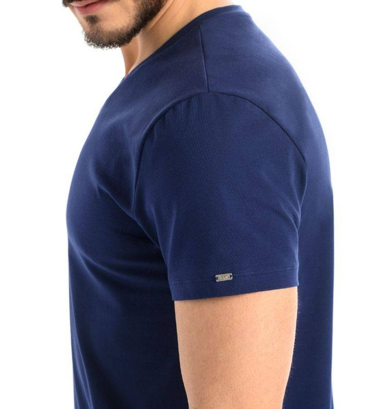 1502 Luca T-Shirt Męski Bawełniany Teyli - niebieski