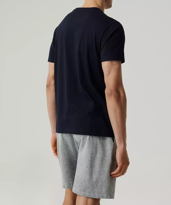 Atlantic NMP-381 męska piżama letnia bawełna peach effect granatowa