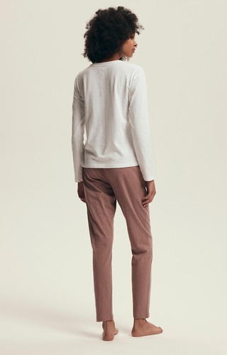 43701 Delanie Piżama damska Henderson dusty pink – bawełna, długi rękaw i spodnie