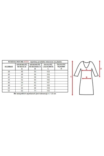 4114 Róża halka koszula nocna damska Mewa ceglasty