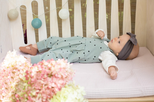 Tres Bien Ogrodniczki dla dziewczynki Pinokio - mięta druk