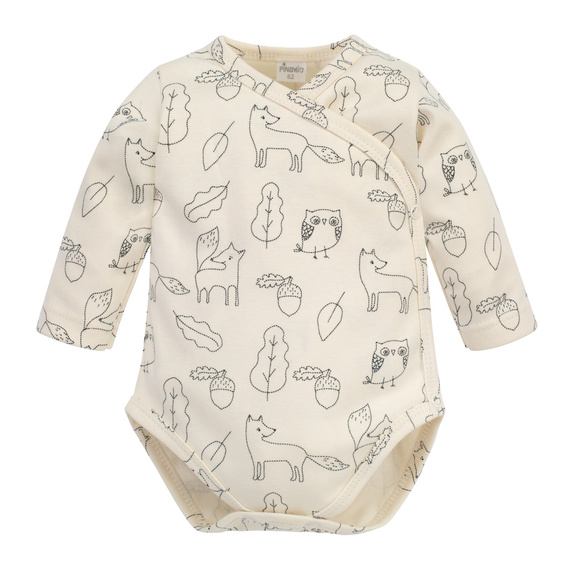 Secret Forest Body rozpinane z długim rękawem Pinokio - ecru liski