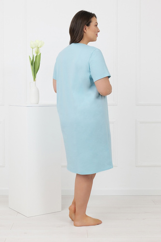 Hemaria Italian Fashion bawełniana koszula nocna damska plus size-turkusowa