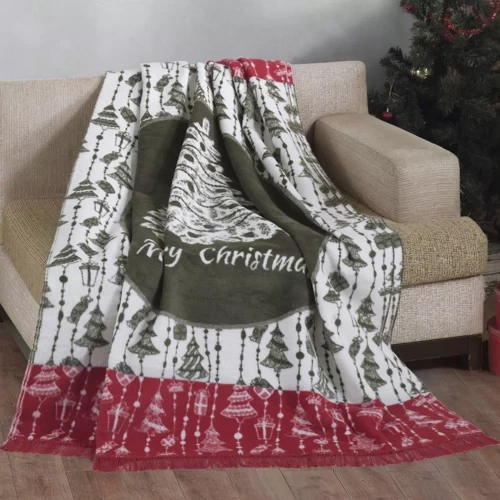 24160A Koc świąteczny choinki Darymex czerwony