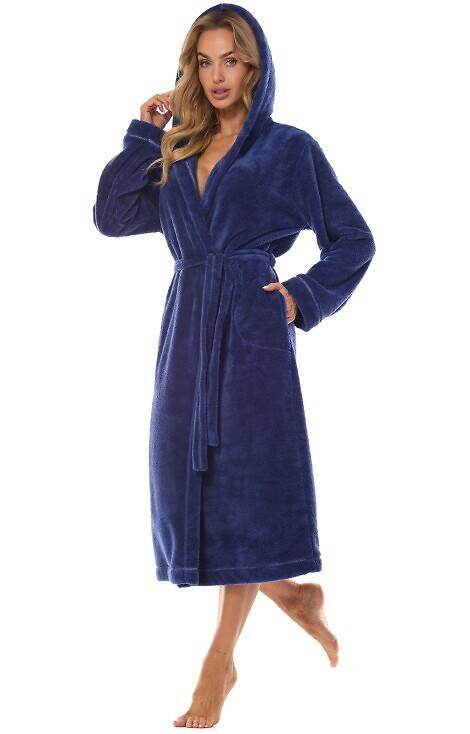 2412 Night Szlafrok Damski długi L&L - navy