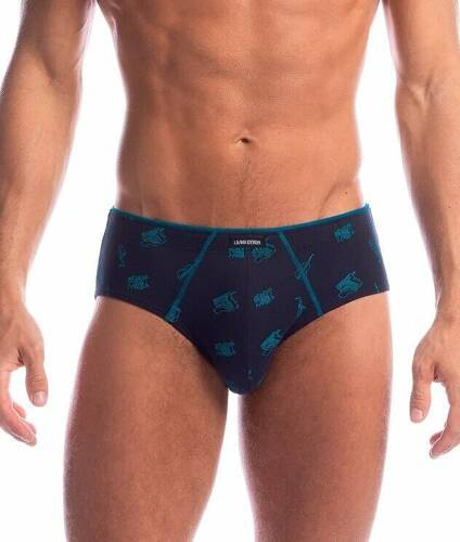 M-1032 GP Slipy męskie Lama granatowo niebieski