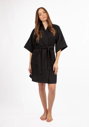 DK-W-01 Podomka Szlafrok Damski Dkaren - czarny