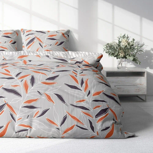 Harmony 15 Pościel z mikrofibry liście Faro szary 