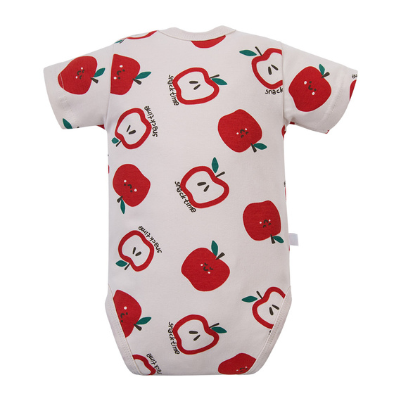 Body niemowlęce Eevi Snack Time krótki rękaw bawełna elastyczne-ecru